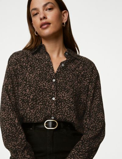Printed Collared Relaxed Shirt